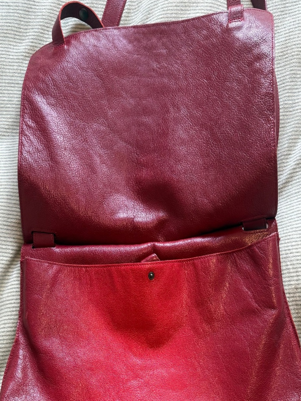 Bottega Venetia Intrecciato Shoulder Bag Messenger Bag Red Leather - Picture 5 of 6